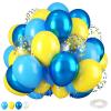 Metallic Gold Blue Yellow Balloons - 12 Inch Confetti for Cartoon Theme Soccer Party Decoration, Baby Shower, Anniversary, Birthday, Wedding view 1