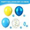 Metallic Gold Blue Yellow Balloons - 12 Inch Confetti for Cartoon Theme Soccer Party Decoration, Baby Shower, Anniversary, Birthday, Wedding view 2