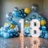 Metallic Gold Blue Yellow Balloons - 12 Inch Confetti for Cartoon Theme Soccer Party Decoration, Baby Shower, Anniversary, Birthday, Wedding view 4
