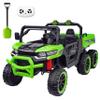 24V 2 Seater Ride On Dump Truck 6 Wheels with Electric Dump Bed, Electric UTV with Remote Control, Shovel, Pull Bow, Music Player for Girls or Boys or Girls-Green view 2