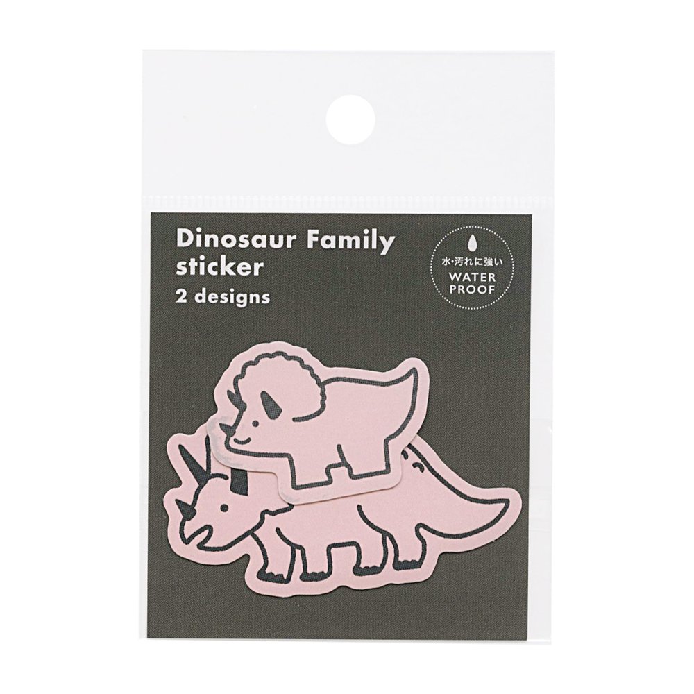 Elcomune STC-036 Die Cut Sticker Dinosaur Parent and Child Triceratops