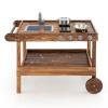 HOMGX Mud Kitchen with Wheels, Wooden Outdoor Play Kitchen with Sink, Faucet, Storage Space, Stove, Backyard Pretend Kitchen Play Set for 3+ Years Kids, Gift for Boys and Girls view 1