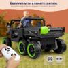 24V 2 Seater 4WD Powered Ride On Dump Truck with Electric Dump Bed, Electric UTV with Remote Control, Shovel, Pull Bow, Music Player for Girls or Boys or Girls-Black view 3