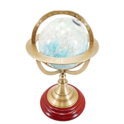 Antique Decorative World Globe Desktop Rotating World Globe Metal Crafts Nautical Authentic Home Decor Globe