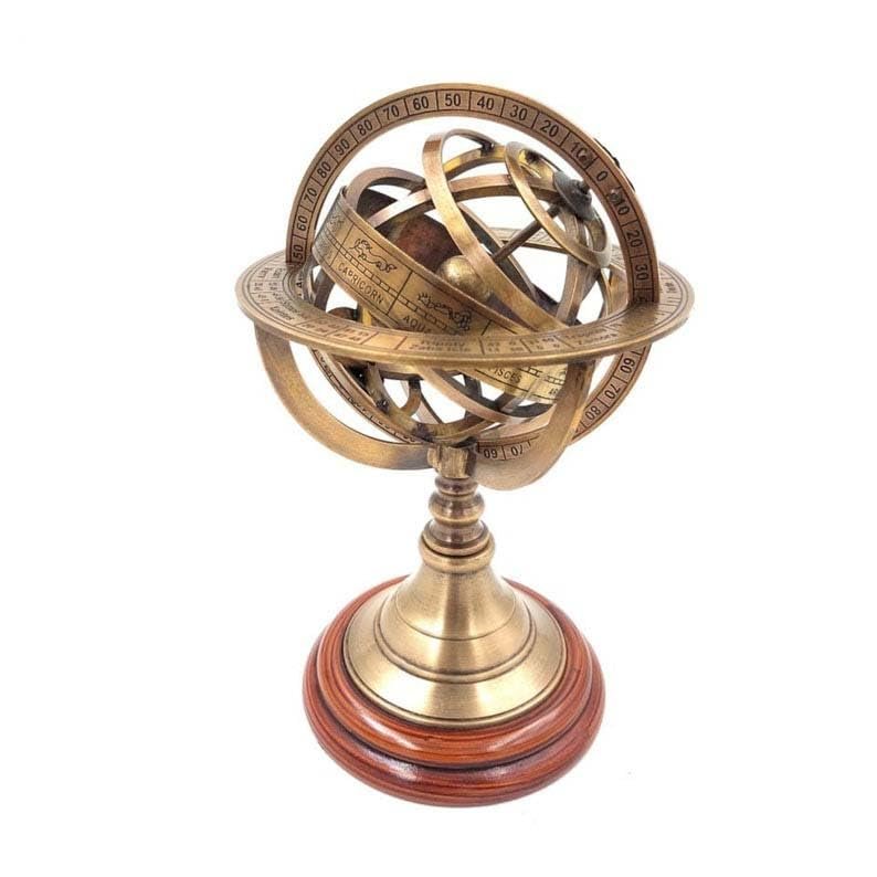Brass Tabletop Armillary Sphere Globe-Brown