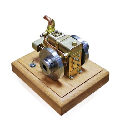 Goekhyrani Water-Cooled Engine Model, 1.6cc Mini Four-Stroke Engine with Wooden Base, Gift and Decoration for Technology Enthusiasts