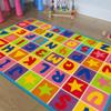 Champion Rugs Kids/Baby Room/Daycare/Classroom/Playroom Sit Spot Area Rug Letters Numbers Fun Educational Shapes Learning Carpet (8 X 10) view 1