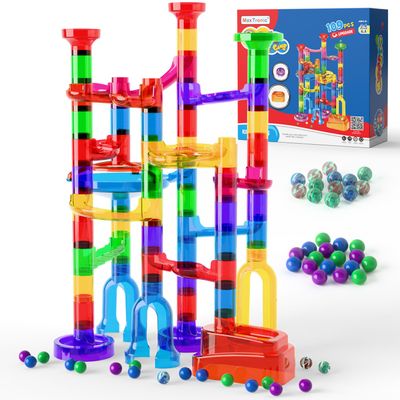 Marble Run, 109 Pcs Marble Maze Race Building Blocks Toy Game & STEM Learning Toys Christmas Birthday Gift for Kids Aged 3-12
