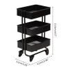 1:12 Storage Cart Miniature Bookshelf with Wheels Kitchen Bedroom Furniture Display Stand Book view 4