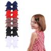 10pcs Cheer Bow Hair Clips for Toddlers Baby Girls, Small Hair Ribbon Bow Hair Barrettes No Damage Hair Bows School Hair Accessories for Toddlers Baby Girls (Navy Blue/Black/Red/White/Brown) view 1