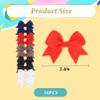 10pcs Cheer Bow Hair Clips for Toddlers Baby Girls, Small Hair Ribbon Bow Hair Barrettes No Damage Hair Bows School Hair Accessories for Toddlers Baby Girls (Navy Blue/Black/Red/White/Brown) view 2