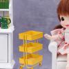 1:12 Storage Cart Miniature Bookshelf with Wheels Kitchen Bedroom Furniture Display Stand Book view 4