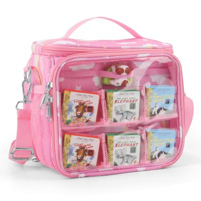Carrying Case Compatible with Little Tikes Story Dream Machine Books Starter Set,Portable Storage Bag with Handle and Shoulder Strap for Storytime,Little Golden Book,Little Puppy Character (Rainbow)