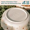 Nook Theory 4 Pack Bamboo Bowls - 18 Oz Reusable Toddler and Kids Bowl, Dishwasher Safe - Not Microwavable Bamboo Dishes (Wildflower) view 3