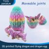 3D Dragon with Wings in Egg, Crystal Dragon Egg, 3D Printed Animal Desk Decoration (Rainbow) view 3