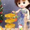 1:12 Storage Cart Miniature Bookshelf with Wheels Kitchen Bedroom Furniture Display Stand Book view 2