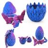 Aesinos 3D Printed Dragon in Eggs Wing Dragon Egg,Crystal Dragon in Dragon Egg,3D Dragon, Dragon Eggs with Dragon Inside 3D Printed Animals Desk Decoration 3D Printed Dragon with Wings (Purple) view 1