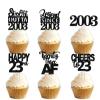 18pcs Black Glitter Dessert Cupcake Pick for Straight Outta 2003 Legend Since 2003 Theme Decor Supplies Men Boys Happy 23rd Birthday Party Decoration view 1