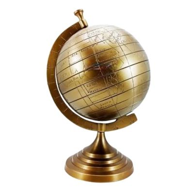 Antique Rotating Earth Geography Globe Earth Globe Home Decor Brass Decorative Desktop Globe
