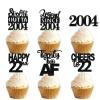 18pcs Black Glitter Dessert Cupcake Pick for Straight Outta 2004 Legend Since 2004 Theme Decor Supplies Men Boys Happy 22nd Birthday Party Decoration view 1