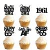 18pcs Black Glitter Dessert Cupcake Pick for Straight Outta 1961 Legend Since 1961 Theme Decor Supplies Men Boys Happy 65th Birthday Party Decoration view 1
