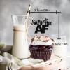 18pcs Black Glitter Dessert Cupcake Pick for Straight Outta 1961 Legend Since 1961 Theme Decor Supplies Men Boys Happy 65th Birthday Party Decoration view 2