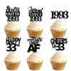 18pcs Black Glitter Dessert Cupcake Pick for Straight Outta 1993 Legend Since 1993 Theme Decor Supplies Men Boys Happy 33rd Birthday Party Decoration