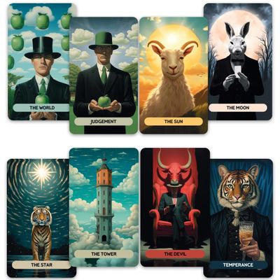 CRAFTERIAN Majestic Realm Tarot Cards, 78 Cards Deck with Foil Edges, Original Tarot Cards for Beginners and Experts with Guide Book, Fortune Telling Game, Divination Tools for All Skill Levels.