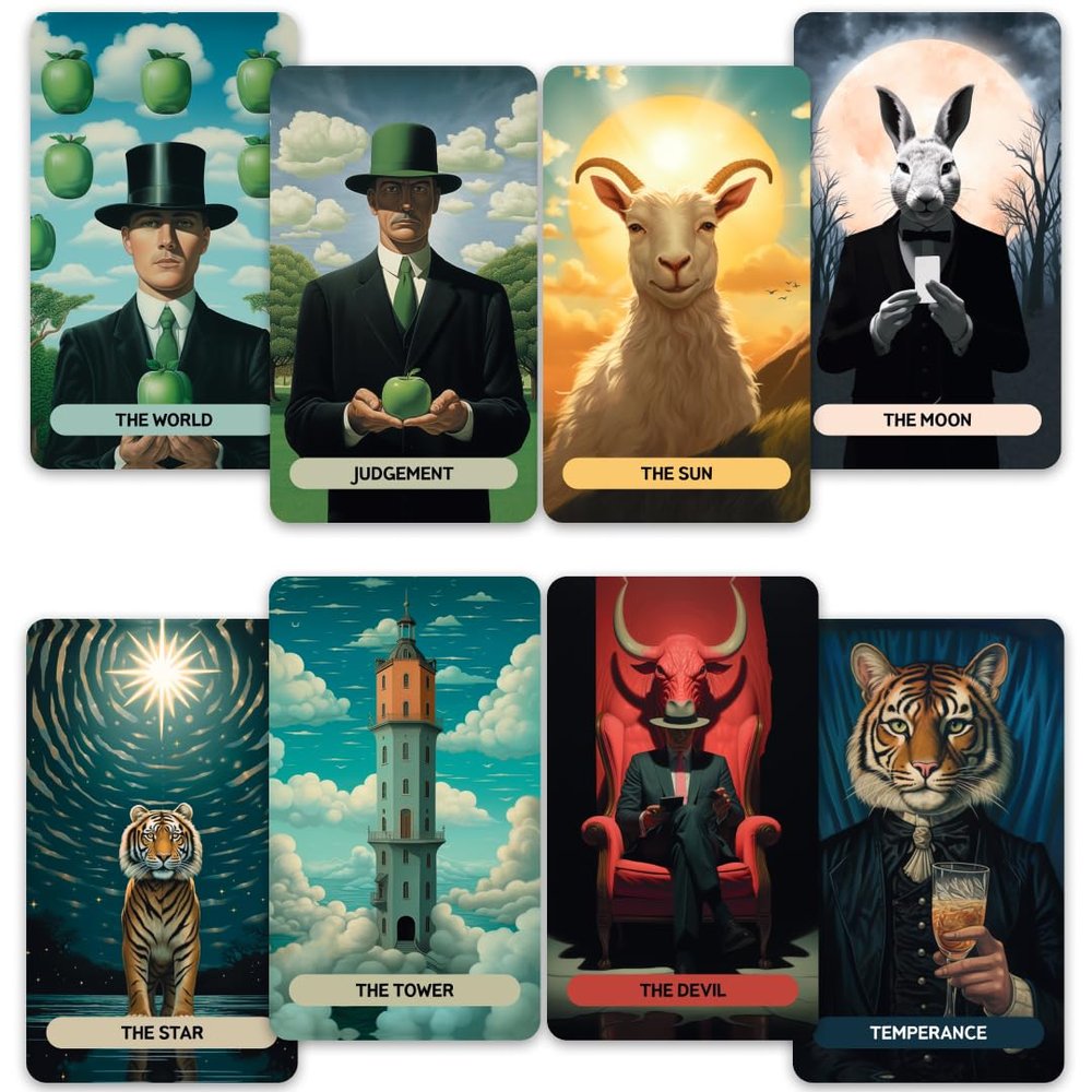 CRAFTERIAN Majestic Realm Tarot Cards, 78 Cards Deck with Foil Edges, Original Tarot Cards for Beginners and Experts with Guide Book, Fortune Telling Game, Divination Tools for All Skill Levels.