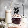 18pcs Black Glitter Dessert Cupcake Pick for Straight Outta 1966 Legend Since 1966 Theme Decor Supplies Men Boys Happy 60th Birthday Party Decoration view 2