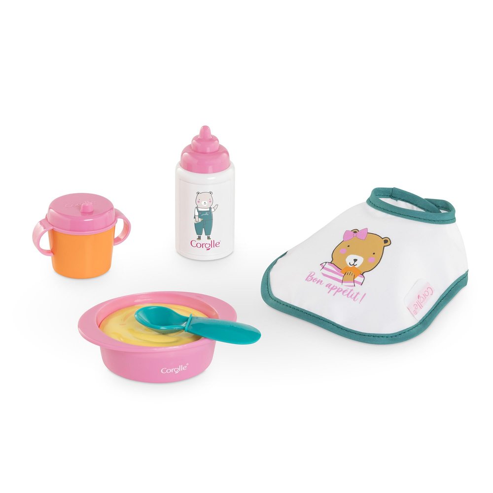 Corolle Baby Doll Accessory Set with Bottle, Blanket, and Feeding Items for Interactive Play and Imaginative Learning
