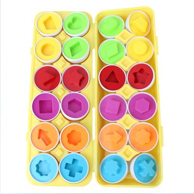 BESTonZON 12pcs Geometric Shape Matching Eggs Toy Set for Boys and Girls Educational Sorting Game for Ages Develops Hand-Eye Coordination Imagination Creativity