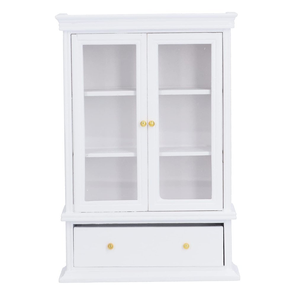 1: 12 Dollhouse Furnitures Miniature Wood Simulation Cabinet Bookcase Bookshelf
