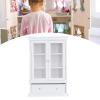 1: 12 Dollhouse Furnitures Miniature Wood Simulation Cabinet Bookcase Bookshelf view 3