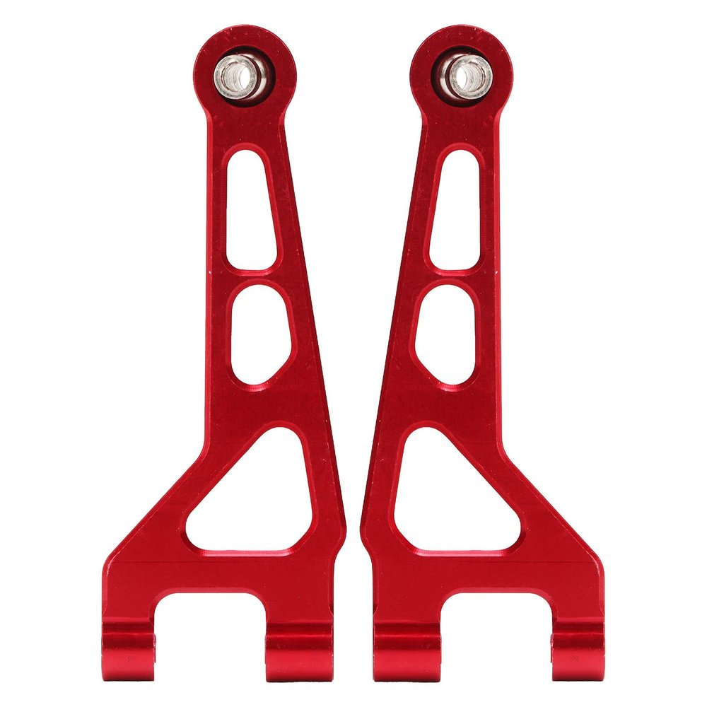 2Pcs RC Car Front Upper Arm Aluminum Alloy Spare Part for MJX 1/16 Remote Control Model 16208 16207 16210 (Red)