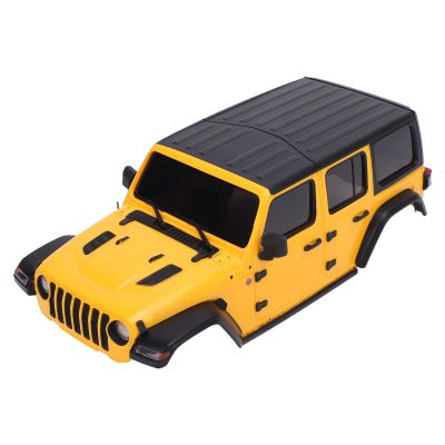 BTSEURY RC Body Shell, Plastic RC Car Body Cover, 1/24 RC Car Hard Body Shell Cover with Accessories for Axial SCX24 DIY Upgrade Parts (Yellow)