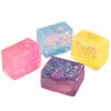 4 Large Glitter Squishy Ice Cube Fidget Toy Colorful Squeeze Stress Ball Stress Relief Sensory Cube Anti-Anxiety ADHD Toys for Adults Kids Holiday Gift Easter Basket Party Favor view 1