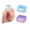 4 Large Glitter Squishy Ice Cube Fidget Toy Colorful Squeeze Stress Ball Stress Relief Sensory Cube Anti-Anxiety ADHD Toys for Adults Kids Holiday Gift Easter Basket Party Favor view 2