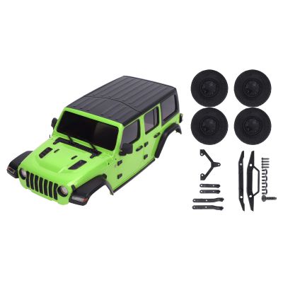 BTSEURY RC Body Shell, Plastic RC Car Body Cover, 1/24 RC Car Hard Body Shell Cover with Accessories for Axial SCX24 DIY Upgrade Parts (Green)