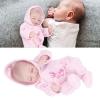 10inch Reborn Dolls Soft Silicone Delicate Facial Details Washable Lifelike Baby Doll Toy with Pajamas (10inch Pink boy with Eyes Closed) view 2