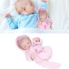 10inch Reborn Dolls Soft Silicone Delicate Facial Details Washable Lifelike Baby Doll Toy with Pajamas (10inch Pink boy with Eyes Closed) view 3