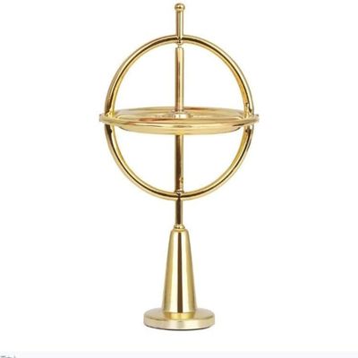 5JJJLOOOPP Spinning Gyroscope, Small Gyroscope Portable Universal Silver to Relieve Anxiety of Children in Adult Education (Rose Gold) (Gold)