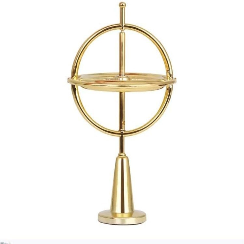 5JJJLOOOPP Spinning Gyroscope, Small Gyroscope Portable Universal Silver to Relieve Anxiety of Children in Adult Education (Rose Gold) (Gold)