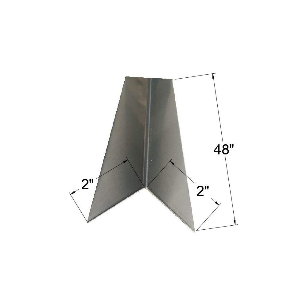 Brushed 304 Stainless Steel Corner Guards, 48" Wall Protectors, 20ga & 16ga, Available in 1/2" to 4", Multi-Pack Options (1, 2, 5, or 10) (1, 2 x 2, 20ga, No Hug Edges)