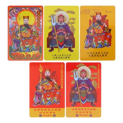 FUNOMOCYA 5pcs Tai Amulet Cards for Year Snake Auspicious Wealth and Chinese Feng Shui Luck Charms for Success and
