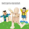 20 Pack Unfinished Wooden Robot, Wood People Shapes Figures Wooden Robot Figures People Bodies Joint Wooden Puzzle Building Craft Kit Decorative Peg Dolls Toy for DIY Painting Arts view 2