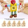 20 Pack Unfinished Wooden Robot, Wood People Shapes Figures Wooden Robot Figures People Bodies Joint Wooden Puzzle Building Craft Kit Decorative Peg Dolls Toy for DIY Painting Arts view 4