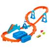 Hot Wheels Toy Car Track Set, Deluxe Building Box with Motorized Booster, 1:64 Scale Vehicle, Speed Snap Track, Boosted Jump Speedway view 2