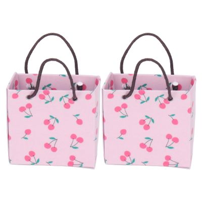 1:12 Dollhouse Paper Bags Lifelike Miniature Bags for Dollhouse Decor, 2pcs for Small Gifts or Chocolates (J)