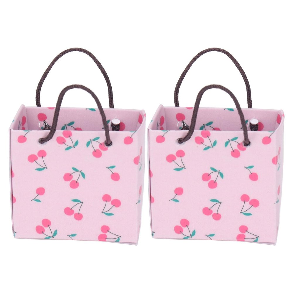 1:12 Dollhouse Paper Bags Lifelike Miniature Bags for Dollhouse Decor, 2pcs for Small Gifts or Chocolates (J)